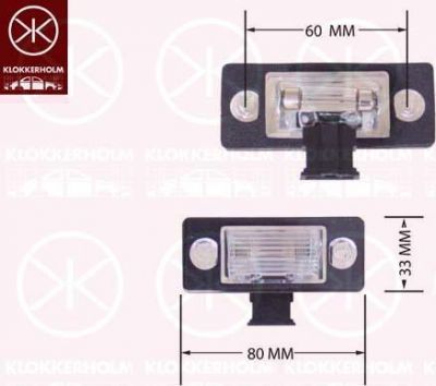 KLOKKERHOLM 75140850 фонарь освещения номерного знака на SKODA FABIA Combi