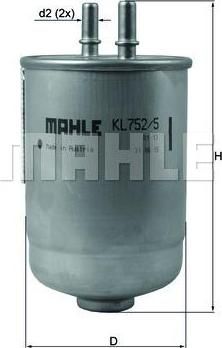 Knecht/Mahle KL 752/5D топливный фильтр на RENAULT MEGANE III Grandtour (KZ0/1)