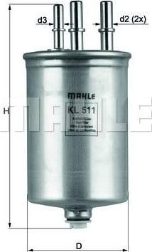 KNECHT/MAHLE Фильтр топливный LAND ROVER 2.7 TD 04- (KL506)