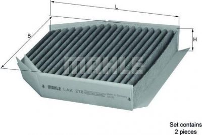 Knecht/Mahle LAK 278/S фильтр, воздух во внутренном пространстве на PUCH G-MODELL (W 463)