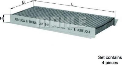 Knecht/Mahle LAK 848/S фильтр, воздух во внутренном пространстве на 3 (E90)