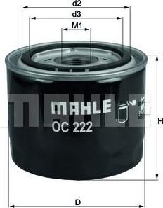 KNECHT/MAHLE Фильтр масляный VOLVO 340/360/440/480 (34676320, OC222)