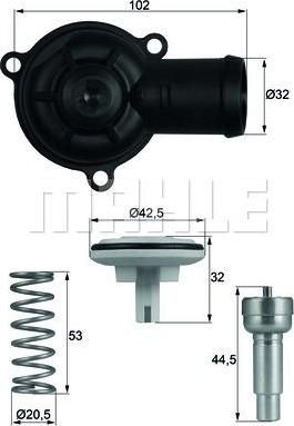 Knecht/Mahle TI 220 87D термостат, охлаждающая жидкость на SKODA FABIA Combi