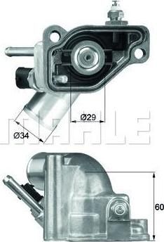 Knecht/Mahle TI 5 92 термостат, охлаждающая жидкость на SAAB 9-3 (YS3F)