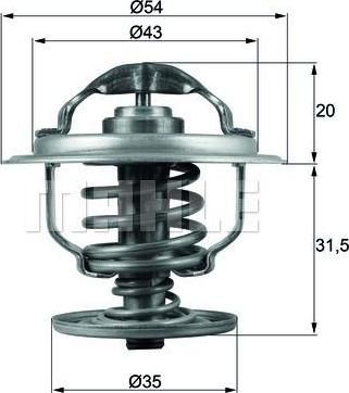 Knecht/Mahle TX 109 87D термостат, охлаждающая жидкость на VW GOLF PLUS (5M1, 521)