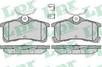 LPR 05P1233 Колодки тормозные дисковые TOYOTA AVENSIS 1.6-2.0 97-03/COROLLA 1.4-1.9 00-02 задние (0446602010)