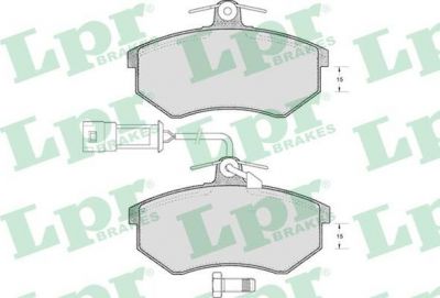 LPR 05P221 Колодки тормозн. передн. AUDI 80 90 100 200 82-95 датч. (443698151G)
