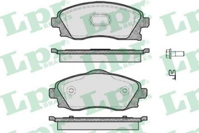 LPR 05P758 Колодки тормозные передние OPEL CORSA C 01> TIGRA B 04> (93176114)