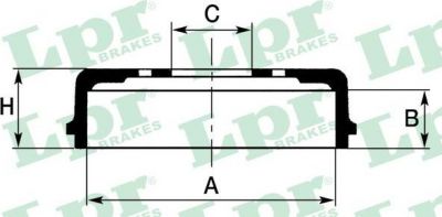 LPR 7D0076 тормозной барабан на HONDA CIVIC VI Hatchback (EJ, EK)