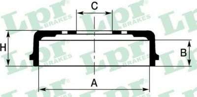 LPR 7D0146R тормозной барабан на PEUGEOT 306 (7B, N3, N5)