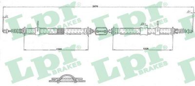 LPR C0141B трос, стояночная тормозная система на FIAT CROMA (154)