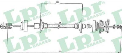 LPR C0143C трос, управление сцеплением на PEUGEOT 205 фургон