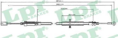 LPR C0173B трос, стояночная тормозная система на PEUGEOT BOXER фургон (230L)