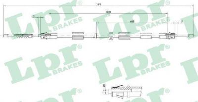 LPR C0266B трос, стояночная тормозная система на FORD MONDEO I (GBP)