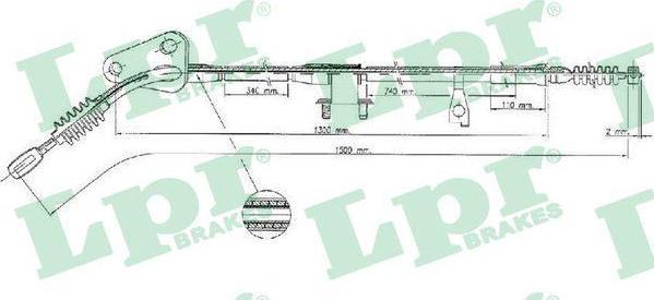 LPR C0376B трос, стояночная тормозная система на MAZDA 323 C IV (BG)