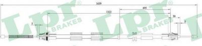 LPR C0469B трос, стояночная тормозная система на FORD MONDEO I (GBP)