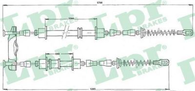 LPR C0534B трос, стояночная тормозная система на OPEL ASTRA F Наклонная задняя часть (53_, 54_, 58_, 59_)