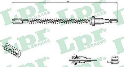 LPR C0556B трос, стояночная тормозная система на OPEL CORSA C (F08, F68)