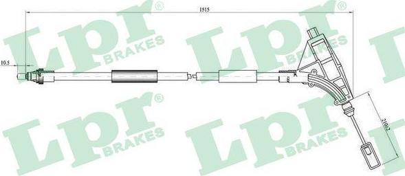 LPR C0640B трос, стояночная тормозная система на PEUGEOT 406 (8B)