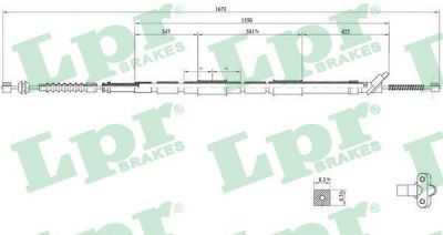 LPR C0861B трос, стояночная тормозная система на TOYOTA CARINA II (_T17_)