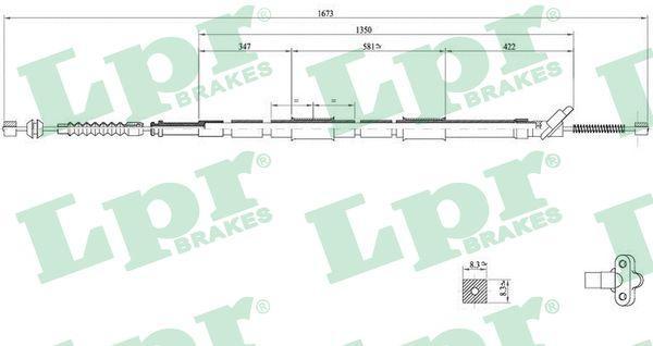 LPR C0861B трос, стояночная тормозная система на TOYOTA CARINA II (_T17_)