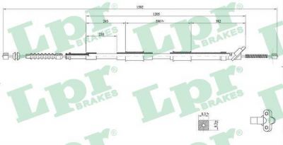 LPR C0864B трос, стояночная тормозная система на TOYOTA CELICA Наклонная задняя часть (ST16_, AT16_)