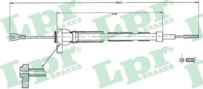 LPR C0900B трос, стояночная тормозная система на VOLVO 240 Kombi (P245)