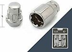 LS S033067 Комплект гаек-секреток M12×1.5, 32 мм, комплект 4+2, конус, ключ 19 мм, хром