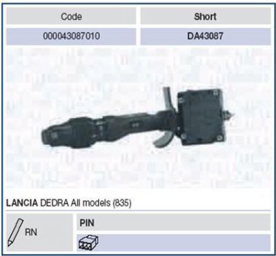 Magneti Marelli 000043087010 выключатель на колонке рулевого управления на LANCIA DEDRA (835)