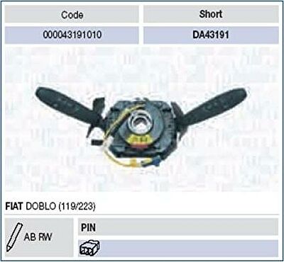 Magneti Marelli 000043191010 выключатель на колонке рулевого управления на FIAT DOBLO Cargo (223)