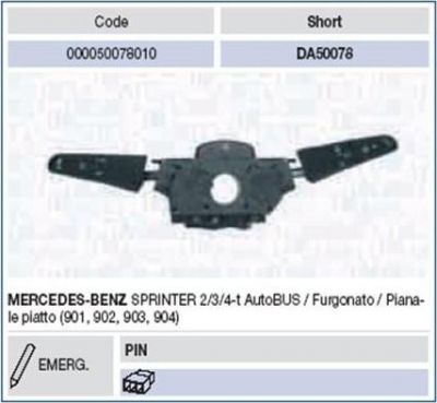 Magneti Marelli 000050078010 выключатель на колонке рулевого управления на VW LT 28-46 II фургон (2DA, 2DD, 2DH)