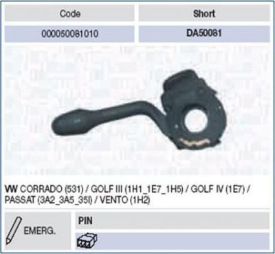 Magneti Marelli 000050081010 выключатель на колонке рулевого управления на VW GOLF III (1H1)