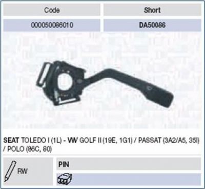 Magneti Marelli 000050086010 выключатель на колонке рулевого управления на VW PASSAT Variant (3A5, 35I)