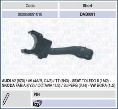 Magneti Marelli 000050091010 выключатель на колонке рулевого управления на SKODA SUPERB (3U4)