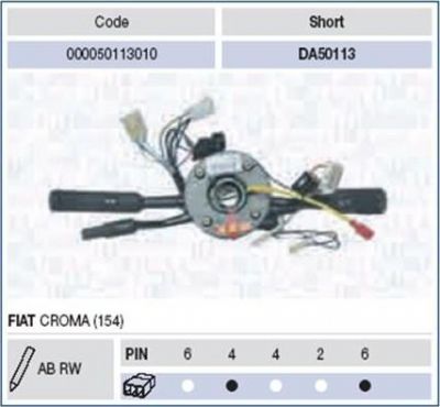 Magneti Marelli 000050113010 выключатель на колонке рулевого управления на FIAT CROMA (154)