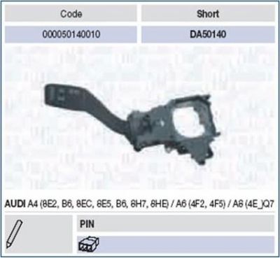 Magneti Marelli 000050140010 выключатель на колонке рулевого управления на AUDI A8 (4E_)