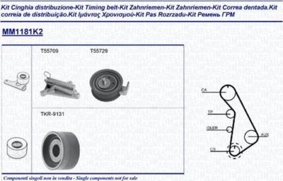 Magneti Marelli 341311811102 комплект ремня грм на AUDI A4 Avant (8D5, B5)