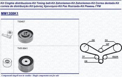 Magneti Marelli 341313081101 комплект ремня грм на AUDI 80 Avant (8C, B4)