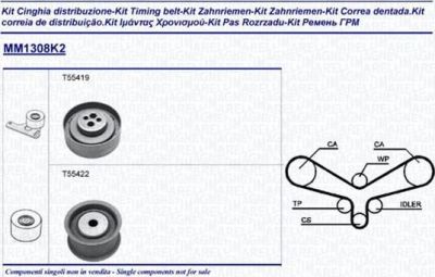 Magneti Marelli 341313081102 комплект ремня грм на AUDI 80 Avant (8C, B4)