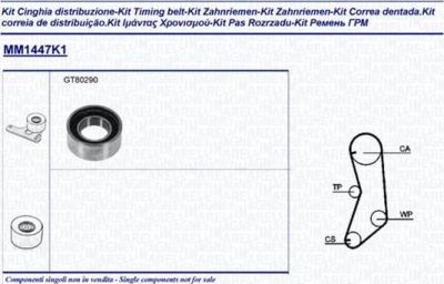 Magneti Marelli 341314471101 комплект ремня грм на FIAT UNO (146A/E)