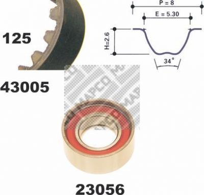 MAPCO 23005 комплект ремня грм на FIAT UNO (146A/E)