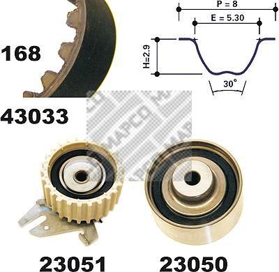 MAPCO 23033 комплект ремня грм на ALFA ROMEO 156 (932)