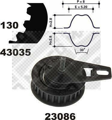 MAPCO 23035 комплект ремня грм на ALFA ROMEO 156 (932)