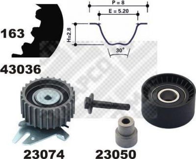 MAPCO 23036 комплект ремня грм на ALFA ROMEO 156 (932)