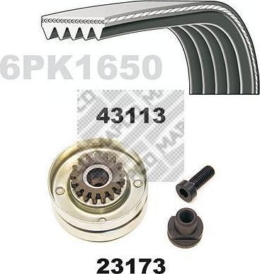 MAPCO 23113 поликлиновой ременный комплект на RENAULT MEGANE I (BA0/1_)