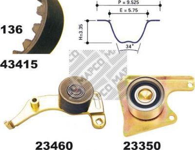 MAPCO 23415 комплект ремня грм на SUZUKI BALENO Наклонная задняя часть (EG)