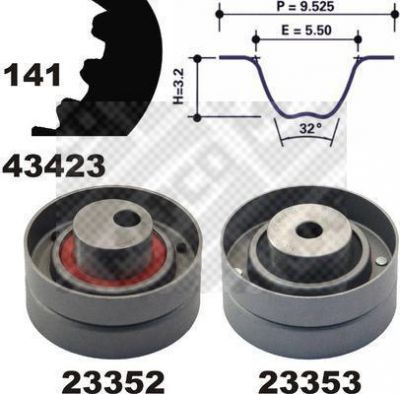 MAPCO 23423 комплект ремня грм на PEUGEOT BOXER автобус (230P)