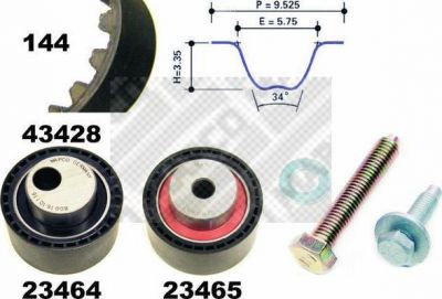 MAPCO 23428 комплект ремня грм на PEUGEOT 307 (3A/C)