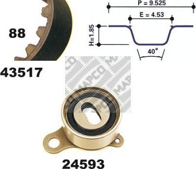 MAPCO 23517 комплект ремня грм на TOYOTA COROLLA Liftback (_E8_)