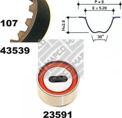 MAPCO 23539 комплект ремня грм на MAZDA 323 C IV (BG)